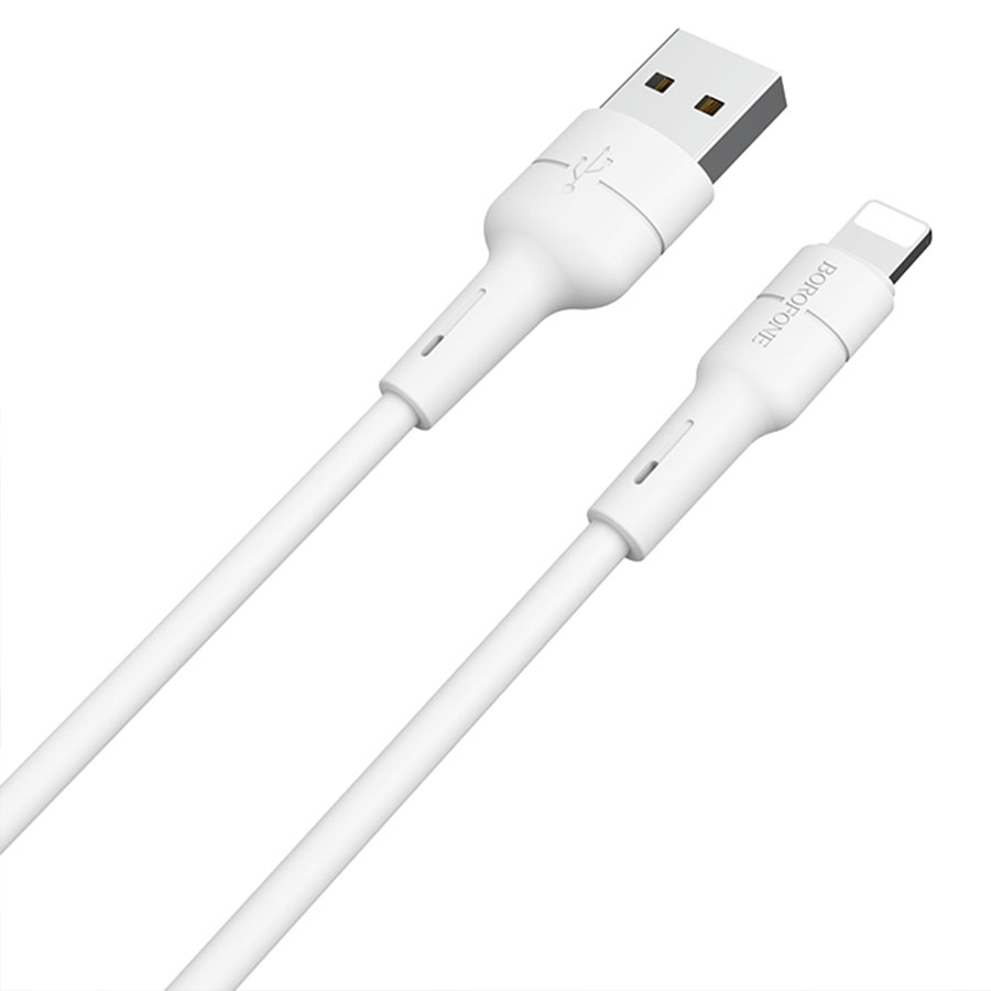 Кабель USB BOROFONE BX30 Silicone USB - Lightning, 2.4А, 1 м, белый фото