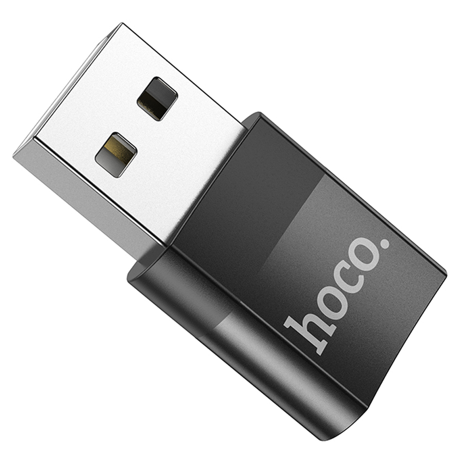 Переходник/Адаптер HOCO UA17 OTG USB (m) - Type-C (f), черный фото