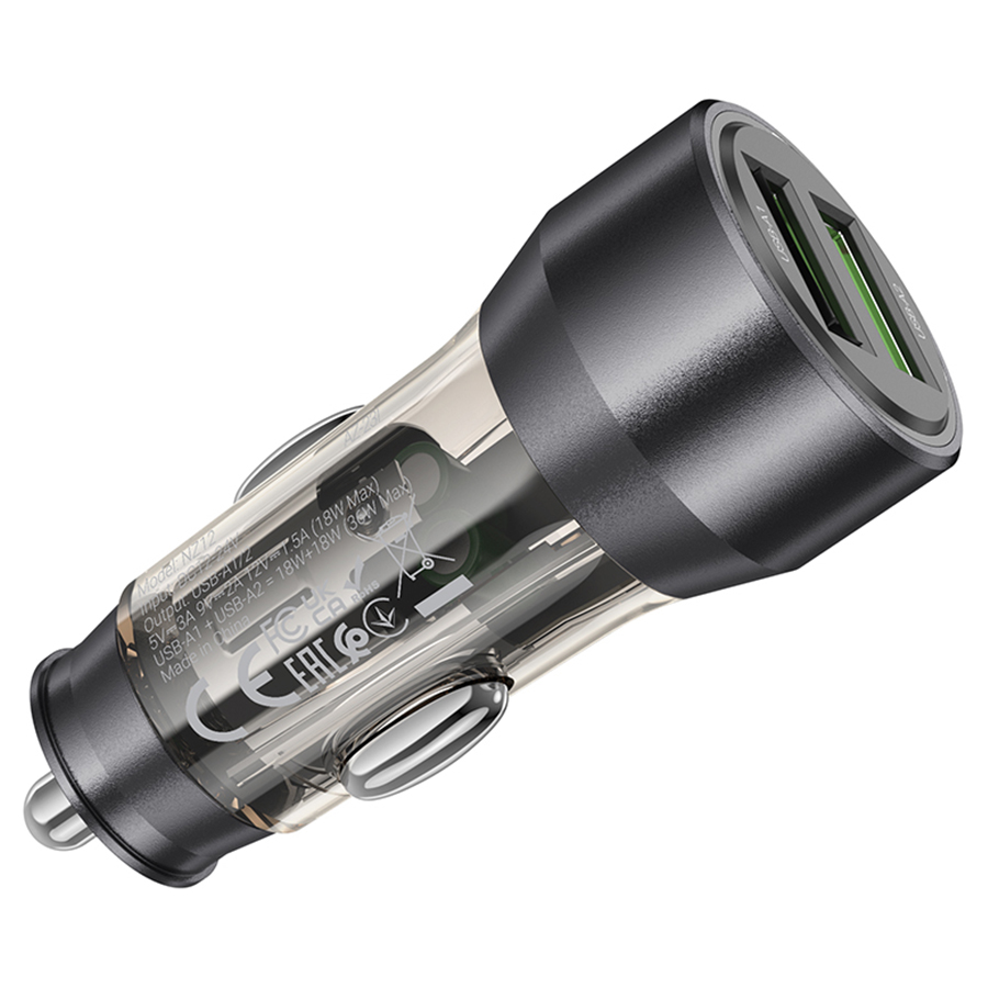 Автомобильное зарядное устройство HOCO NZ12 Prosperity, 2xUSB, 36W, черный фото