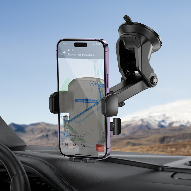 Автомобильный держатель HOCO H65 Gamble , зажимной, на приборную панель, черный фото