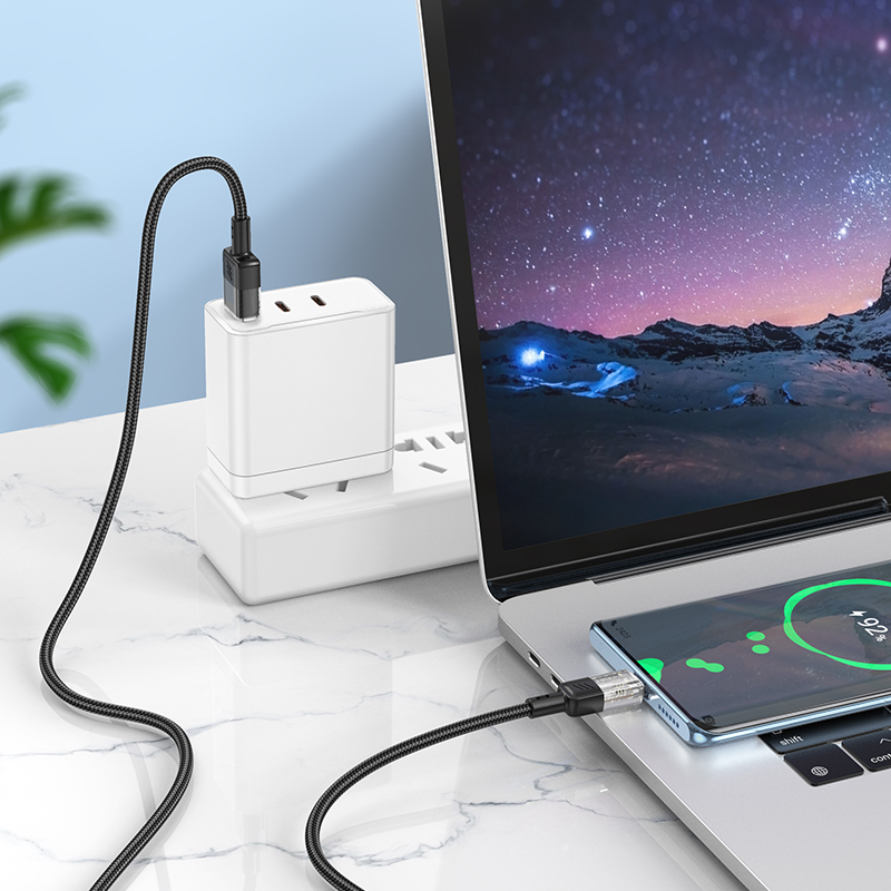 Кабель USB HOCO U129 Spirit USB - Type-C, 3A, 1.2 м, черный фото