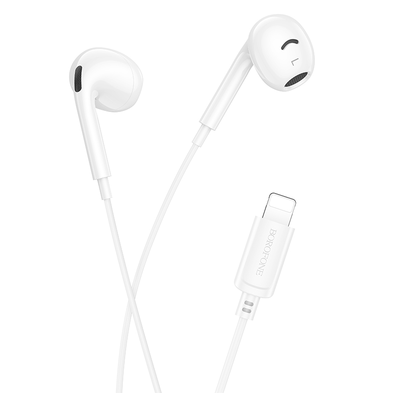 Проводные наушники BOROFONE BM96 Brilliant, Lightning, 1.2 м, белый фото