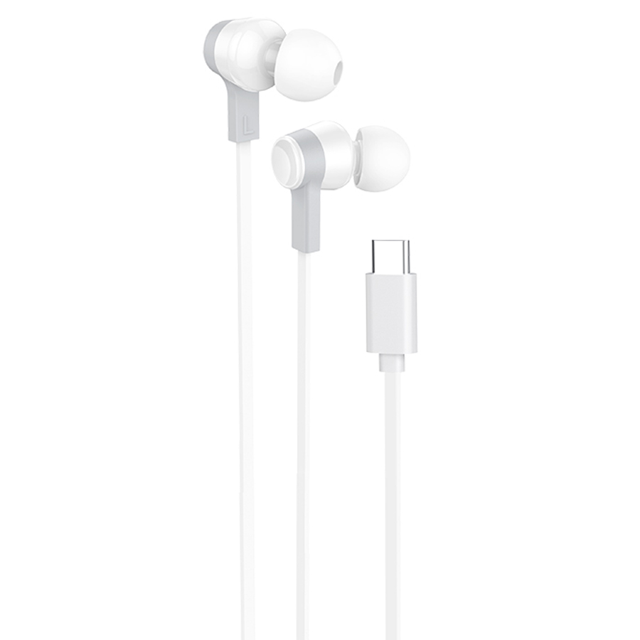 Проводные наушники HOCO M86 Oceanic, Type-C, 1.2 м, белый фото