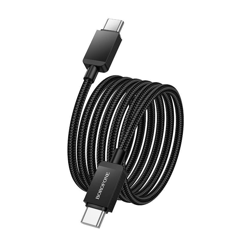 Кабель USB-C BOROFONE BX120 Placer Type-C - Type-C, 3A, 60W, 1 м, черный фото