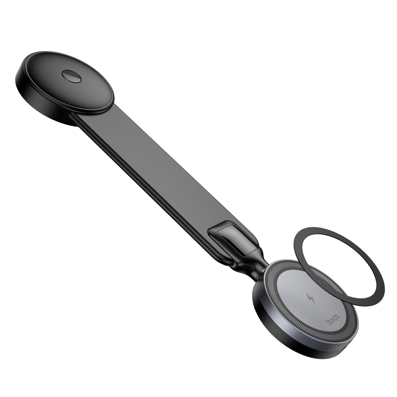 Автомобильный держатель HOCO HW29 Totem, магнитный с беспроводной зарядкой, 15W, на приборную панель, черный+серый фото