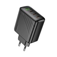 Сетевое зарядное устройство HOCO CS27A Supply 1xUSB + 3xUSB-C, 3A, 67W, черный фото