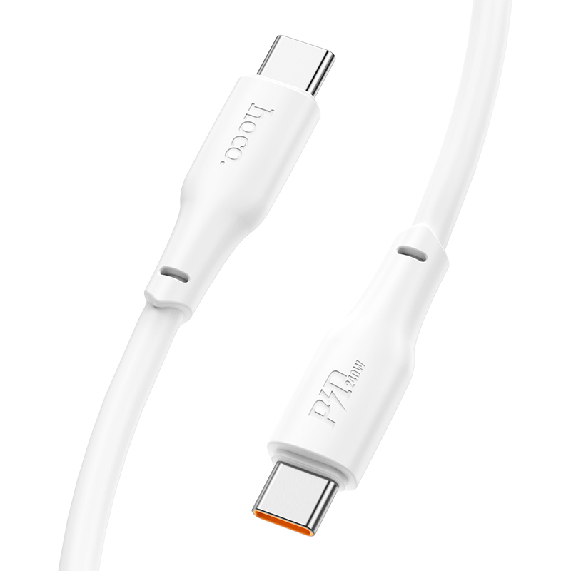 Кабель USB-C HOCO X93 Force Type-C - Type-C, 5A, 240W, 1 м, белый фото