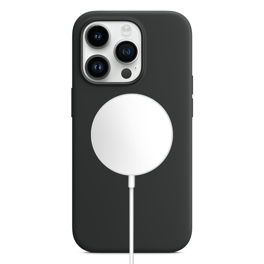 Чехол Silicone Case with MagSafe и Анимация цвета для iPhone 14 Pro 6.1", черный (1) фото