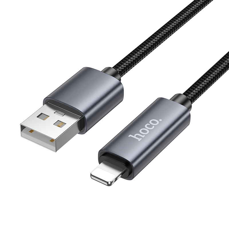 Кабель USB HOCO X112 Favor USB - Lightning, 2.4А, 1 м, черный фото