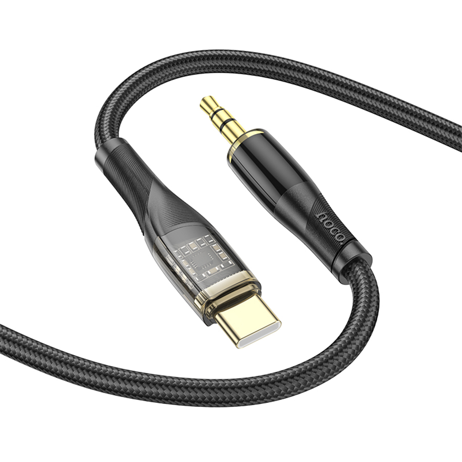 Аудиокабель HOCO UPA25 AUX Jack 3,5 (m) - Type-C (m), 1 м, черный фото