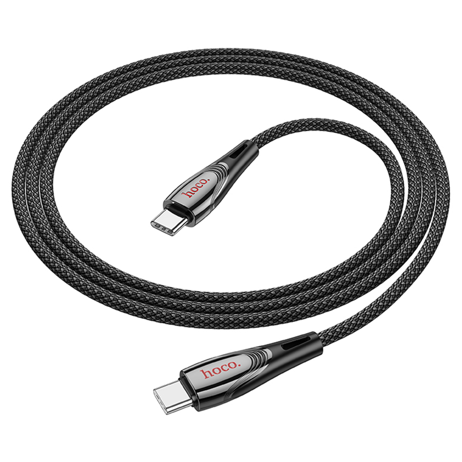 Кабель USB-C HOCO U133 Monte Type-C - Type-C, 3A, 60W, 1.2 м, черный фото