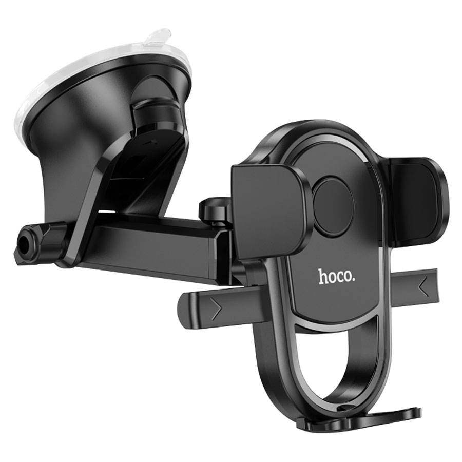 Автомобильный держатель HOCO H5 Integrity, зажимной, на приборная панель/лобовое стекло, черный фото