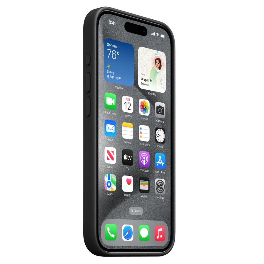 Чехол Finewoven Case With MagSafe и Анимация цвета для iPhone 15 Pro 6.1", черный (1) фото