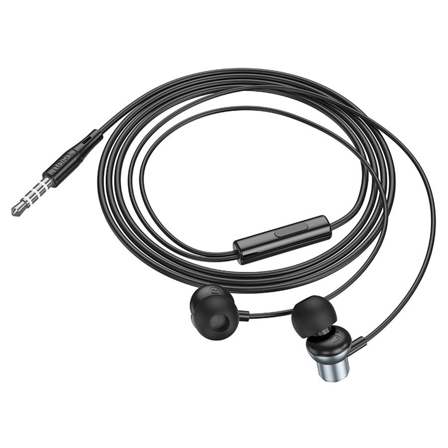 Проводные наушники HOCO M110 Encourage, Jack 3.5mm, 1.2 м, серый металлик фото