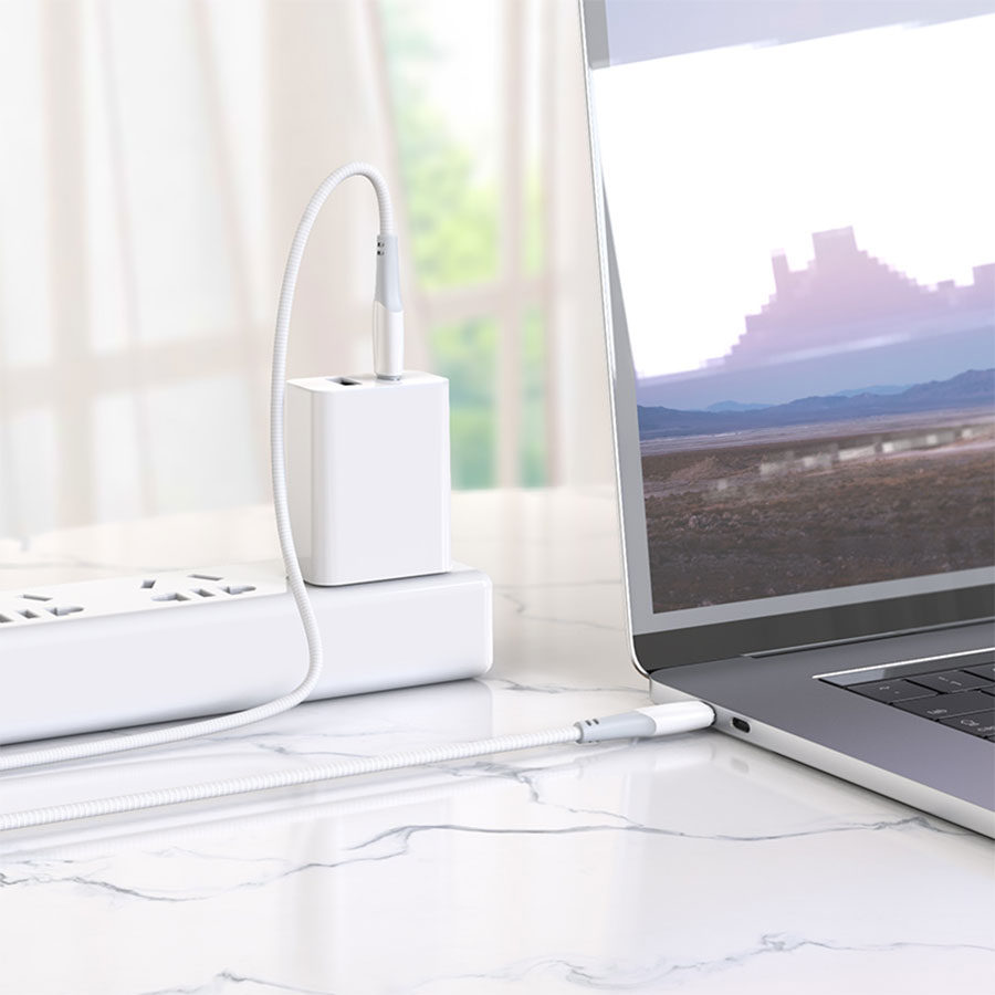 Кабель USB-C HOCO X70 Ferry Type-C - Type-C, 3A, 60W, 1 м, белый оптом недорого с доставкой Кабель USB-C HOCO X70 Ferry Type-C - Type-C, 3A, 60W, 1 м, белый фото