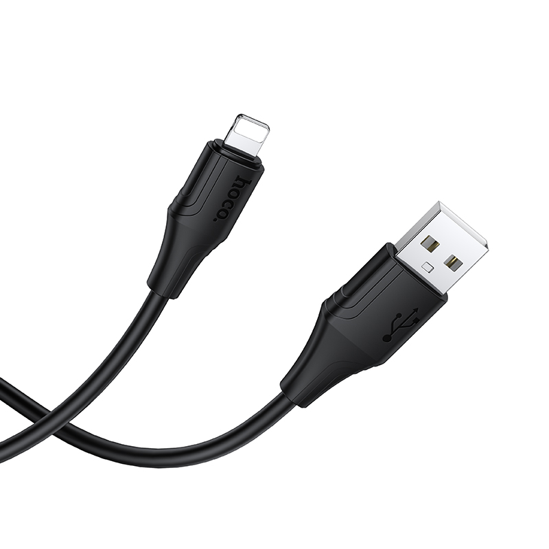 Кабель USB HOCO X124 Bien USB - Lightning, 2.4А, 1 м, черный фото