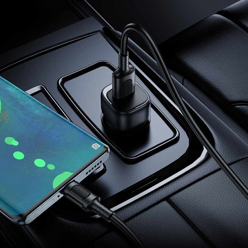 Автомобильное зарядное устройство BOROFONE BZ34 Cloud, 1xUSB с Кабелем USB - Type-C, 18W, черный фото