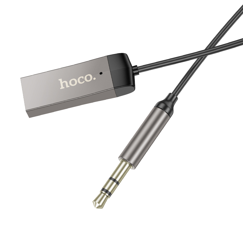 Переходник/Адаптер HOCO E78 Benefit Jack 3.5 (m) - USB (f), 1.2 м, черный+серый металлик фото