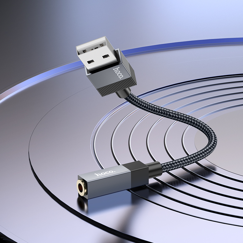 Переходник/Адаптер HOCO UPA32D Clever USB (m) - Jack 3,5 (f), 15 см, черный фото