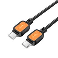 Кабель USB-C HOCO X108 Benefit Type-C - Type-C, 3A, 60W, 1 м, черный фото
