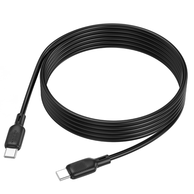 Кабель USB-C BOROFONE BX113 Lenny Type-C - Type-C, 3A, 60W, 3 м, черный фото