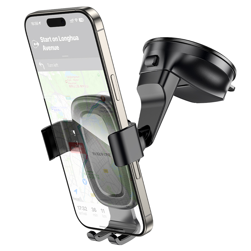 Автомобильный держатель BOROFONE BH130 Follower, зажимной, на приборную панель, черный фото