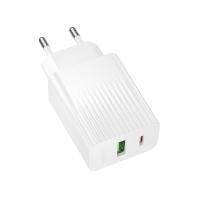 Сетевое зарядное устройство BOROFONE BAS74A Source 1xUSB + 1xUSB-C, 3A, 20W, белый фото