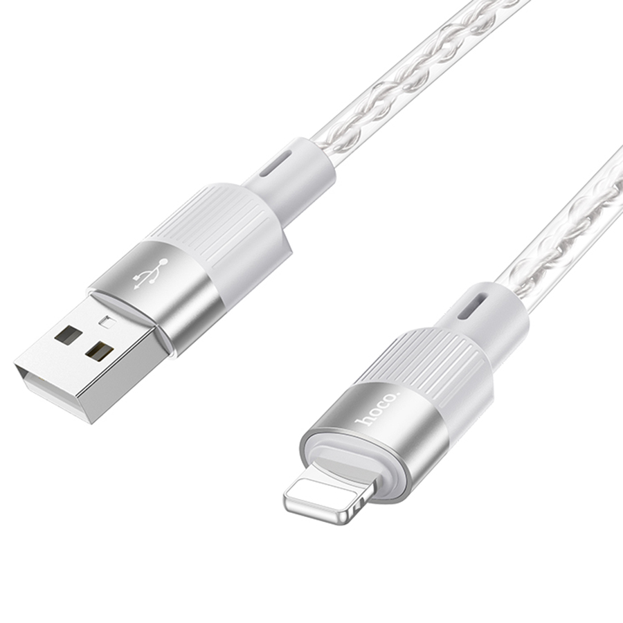 Кабель USB HOCO X99 Crystal junction USB - Lightning, 2.4А, 1 м, серый фото