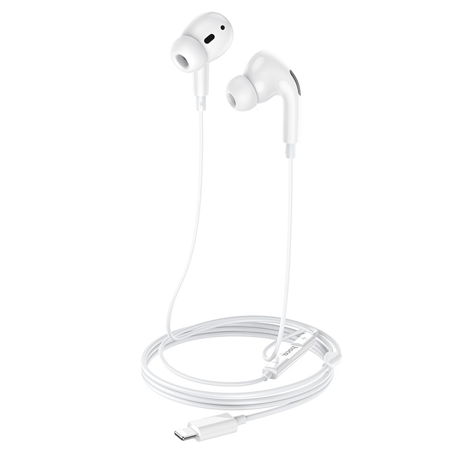 Проводные наушники HOCO M1 Pro Original, Lightning, 1.2 м, белый фото