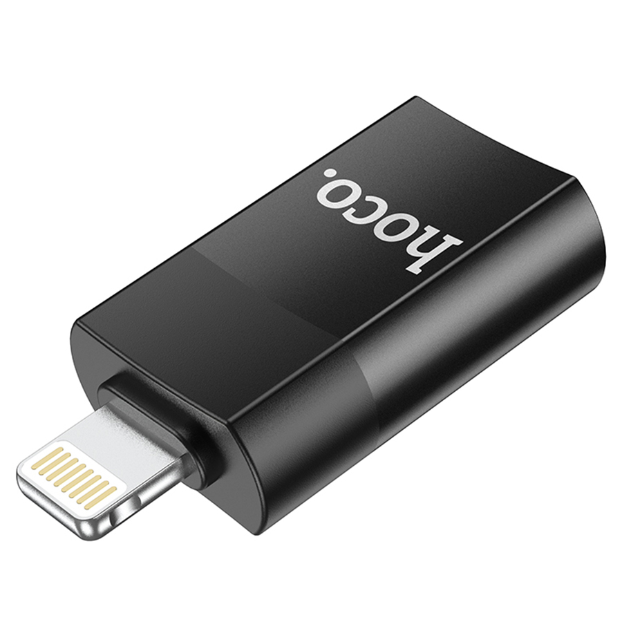 Переходник/Адаптер HOCO UA17 Lightning (m) - USB2.0 (f), черный фото