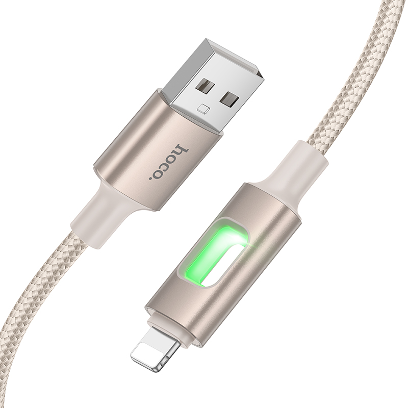 Кабель USB HOCO U144 Charging USB - Lightning, 2.4А, 1.2 м, золотой фото