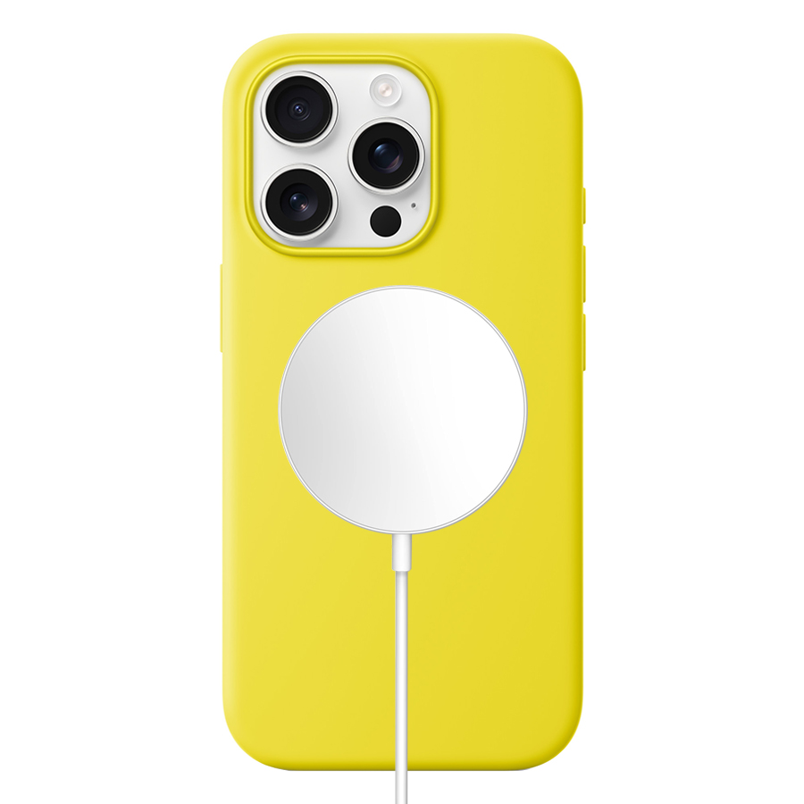 Чехол Silicone Case with MagSafe и Анимация цвета для iPhone 16 Pro (6.3"), желтый (8) фото