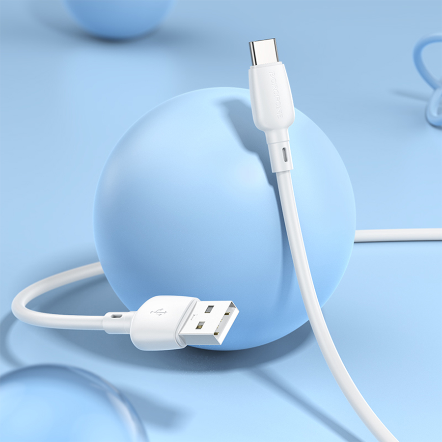 Кабель USB BOROFONE BX93 Super power USB - Type-C, 3A, 27W, 1 м, белый оптом недорого с доставкой Кабель USB BOROFONE BX93 Super power USB - Type-C, 3A, 27W, 1 м, белый фото