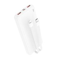 Портативный аккумулятор BOROFONE BJ57 Graceful, встроенный кабель Lightning + Type-C, 22.5W, 10000 мА⋅ч, белый фото