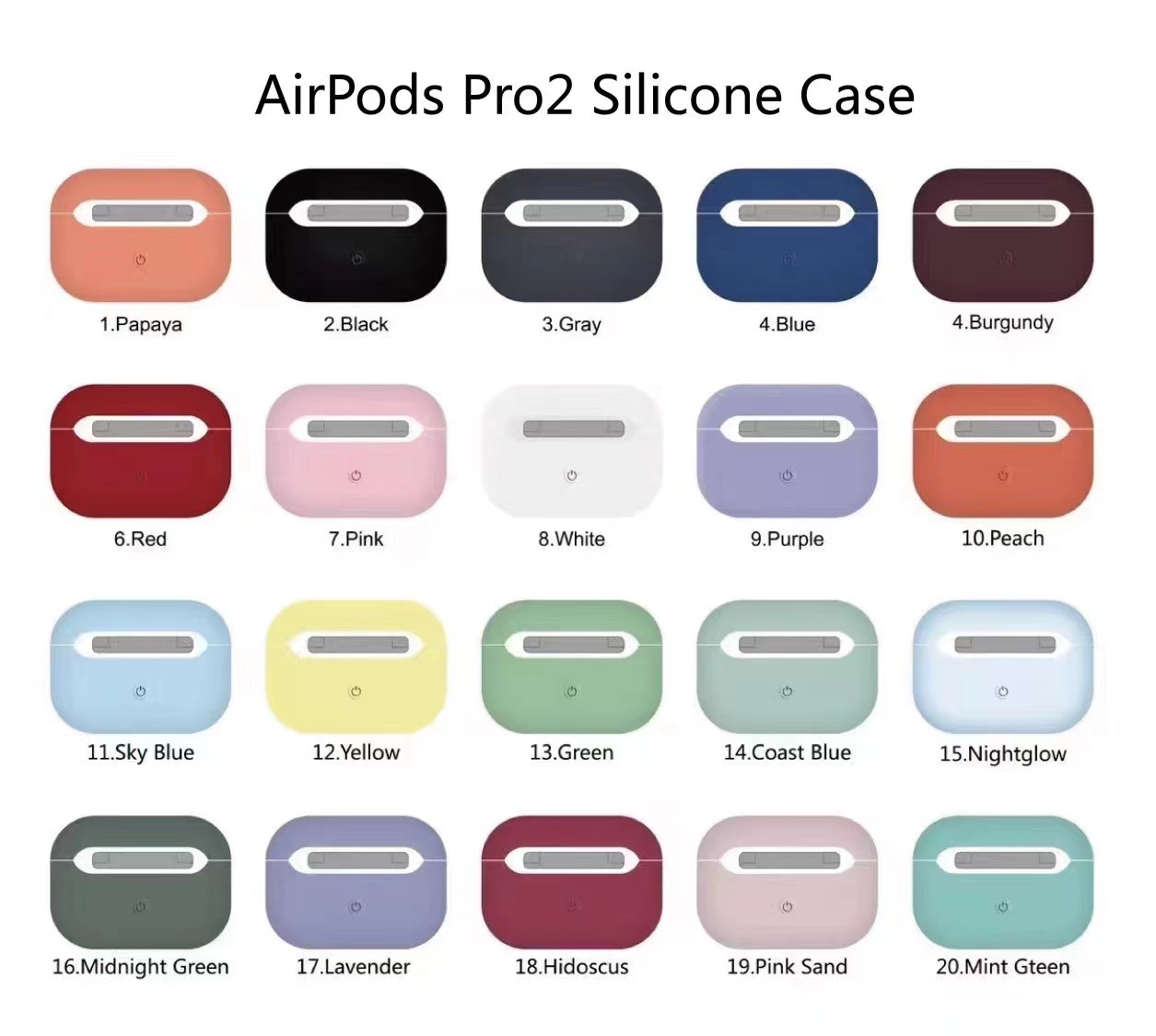 Чехол силиконовый для Airpods Pro 2, мятный (20) фото