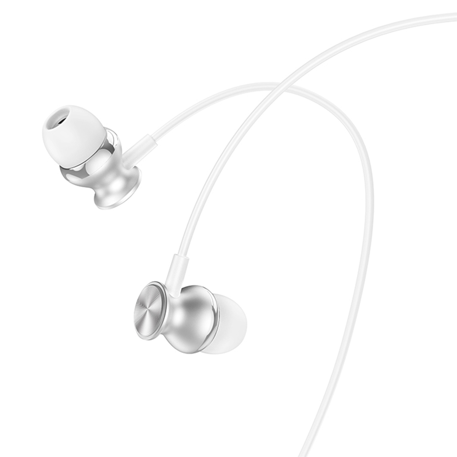 Проводные наушники HOCO M106 Fountain, Jack 3.5mm, 1.2 м, серебристый фото