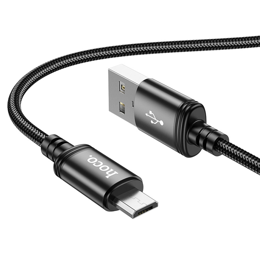 Кабель USB HOCO X89 Wind USB - MicroUSB, 2.4А, 1 м, черный фото
