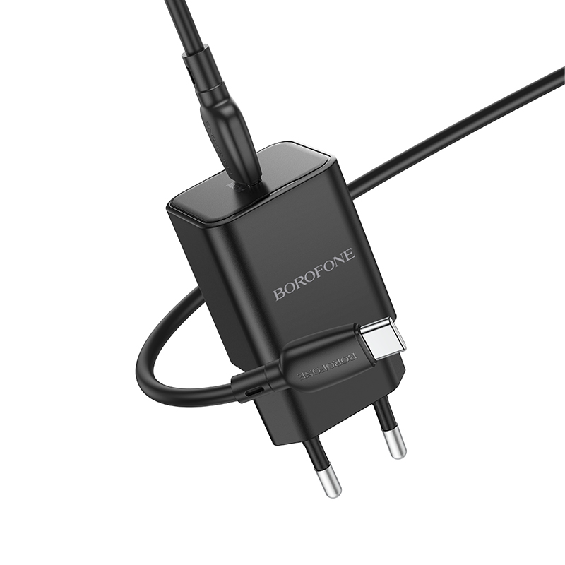 Сетевое зарядное устройство BOROFONE BN13 Safety 1xUSB-C с Кабелем Type-C - Type-C, 30W, черный фото