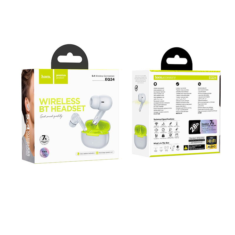 Беспроводные наушники TWS HOCO EQ24 Estrella, Bluetooth 5.4, серый фото