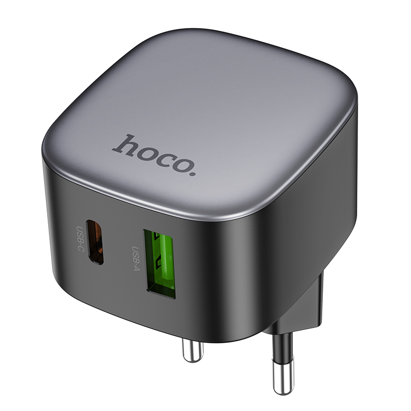 Сетевое зарядное устройство HOCO CS32A Rise 1xUSB + 1xUSB-C, 3A, 20W, черный фото