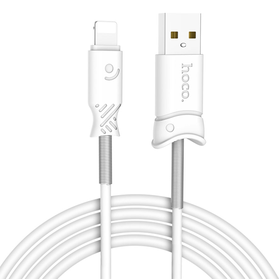 Кабель USB HOCO X24 Pisces USB - Lightning, 2.4А, 1 м, белый фото