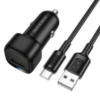 Автомобильное зарядное устройство BOROFONE BZ34 Cloud, 1xUSB с Кабелем USB - Type-C, 18W, черный фото