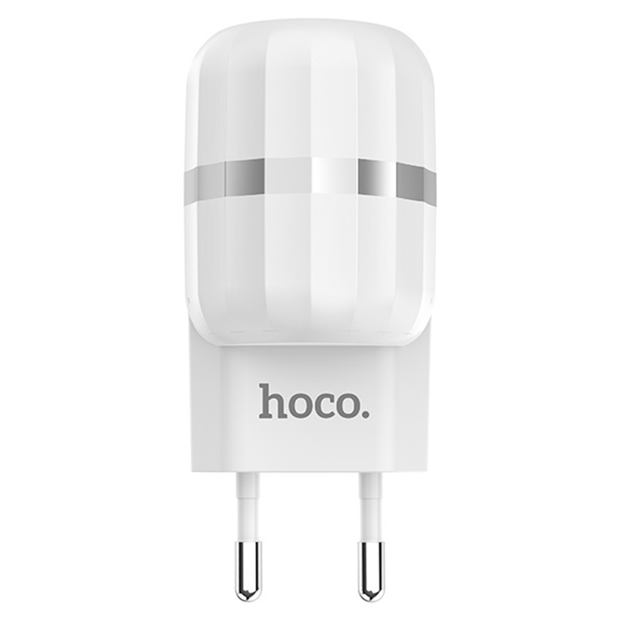 Сетевое зарядное устройство HOCO C41A Wisdom 2xUSB с Кабелем USB - Micro, 2.4A, 10.8W, белый фото