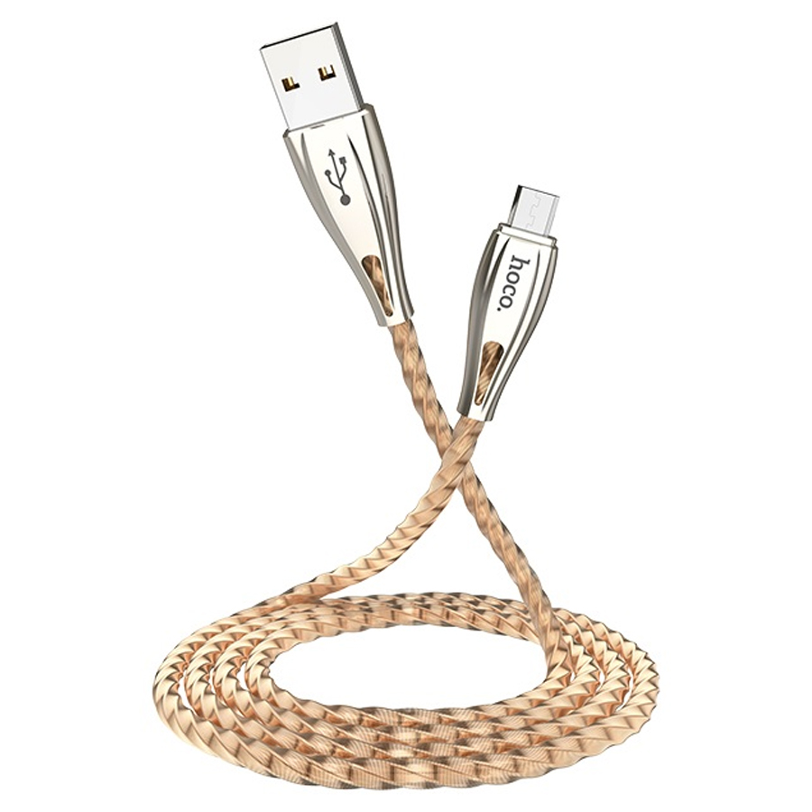 Кабель USB HOCO U56 Metal armor USB - MicroUSB, 2.4А, 1.2 м, золотой оптом недорого с доставкой Кабель USB HOCO U56 Metal armor USB - MicroUSB, 2.4А, 1.2 м, золотой фото