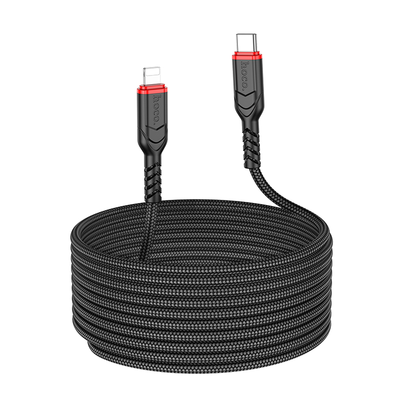Кабель USB-C HOCO X59 Victory Type-C - Lightning, 27W, 3 м, черный фото