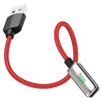 Переходник/Адаптер HOCO LS28 2 в 1 USB (m) - Lightning (m) / Lightning (f), серебристый фото