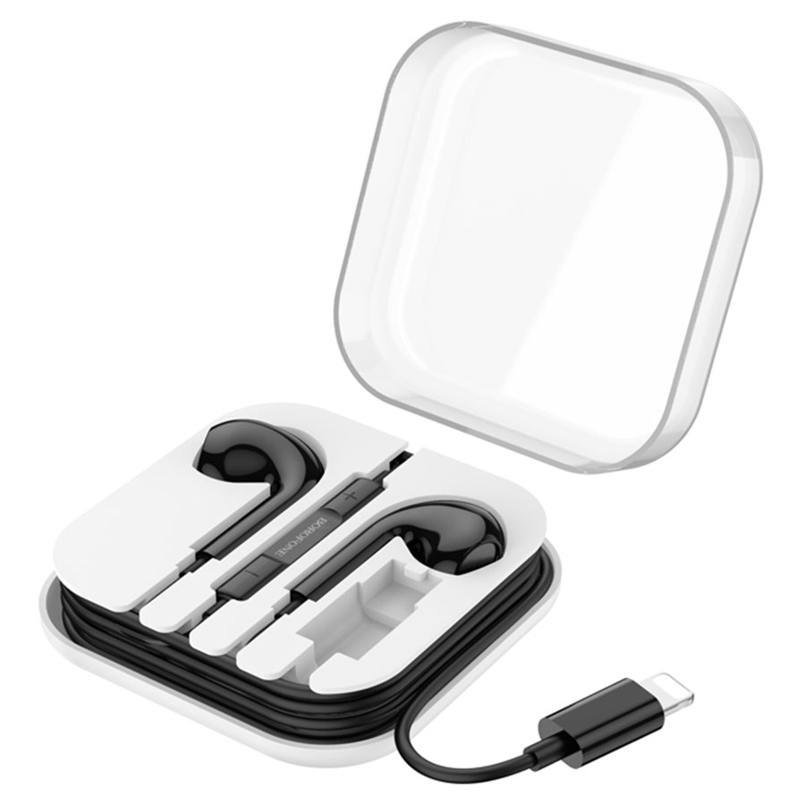 Проводные наушники BOROFONE BM85 Max Native, Lightning, 1.2 м, черный фото