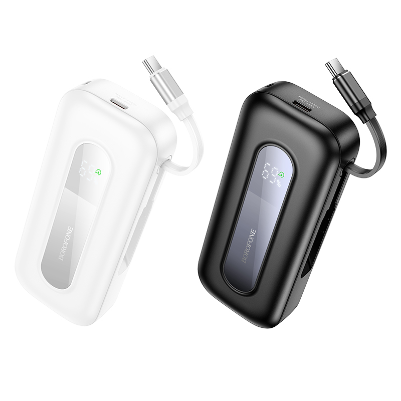 Портативный аккумулятор BOROFONE BJ74 Hermoso, встроенный кабель Type-C, 20W, 10000 мА⋅ч, черный фото