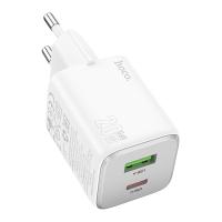 Сетевое зарядное устройство HOCO N41 Almighty 1xUSB + 1xUSB-C, 3A, 20W, белый фото