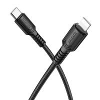Кабель USB-C BOROFONE BX116 Certain Type-C - Type-C, 3A, 60W, 1 м, черный фото